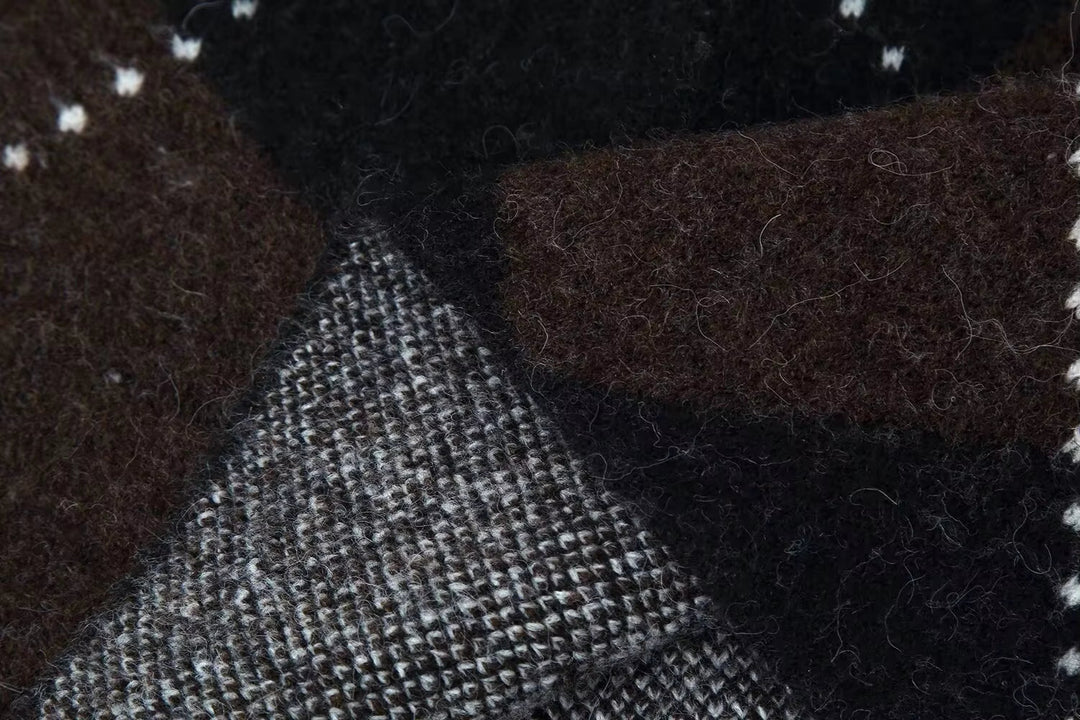 Women's Diamond Pattern Knit Sweater and Skirt Set