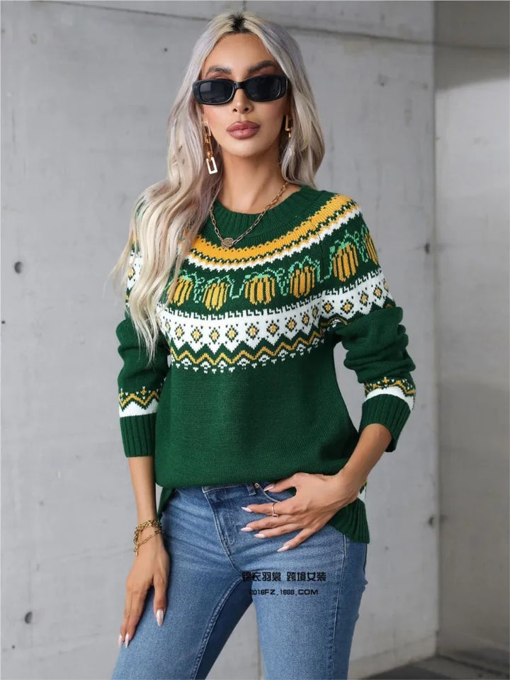 Women's Crew Neck Loose Knit Sweater