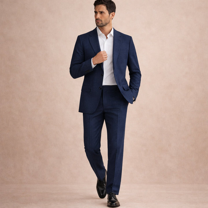 The Pinebrook Ridge Men’s Luxury Linen Wedding Suit – 2 Piece Single Breasted Set