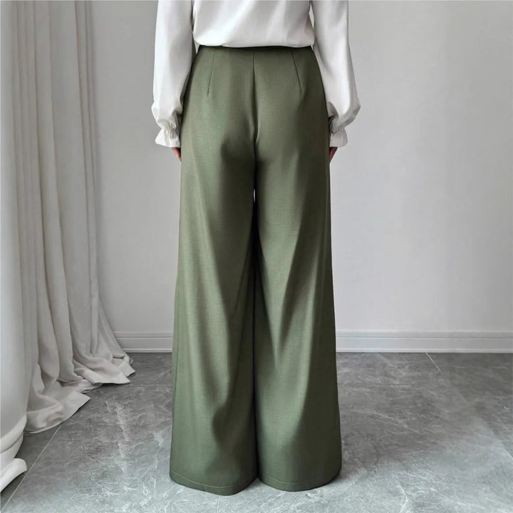 Women's Pleated Wide Leg Trousers, Drapey