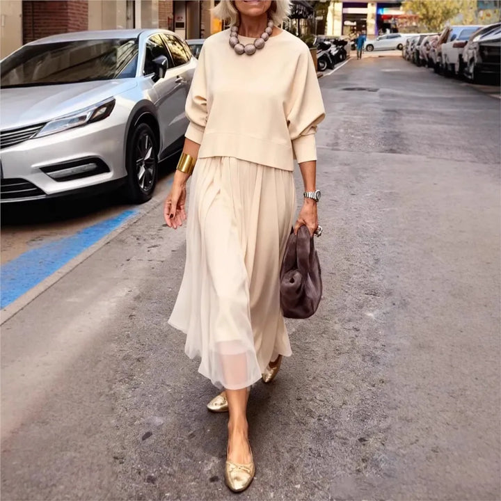 Women's Mesh Panel Ankle Length Dress