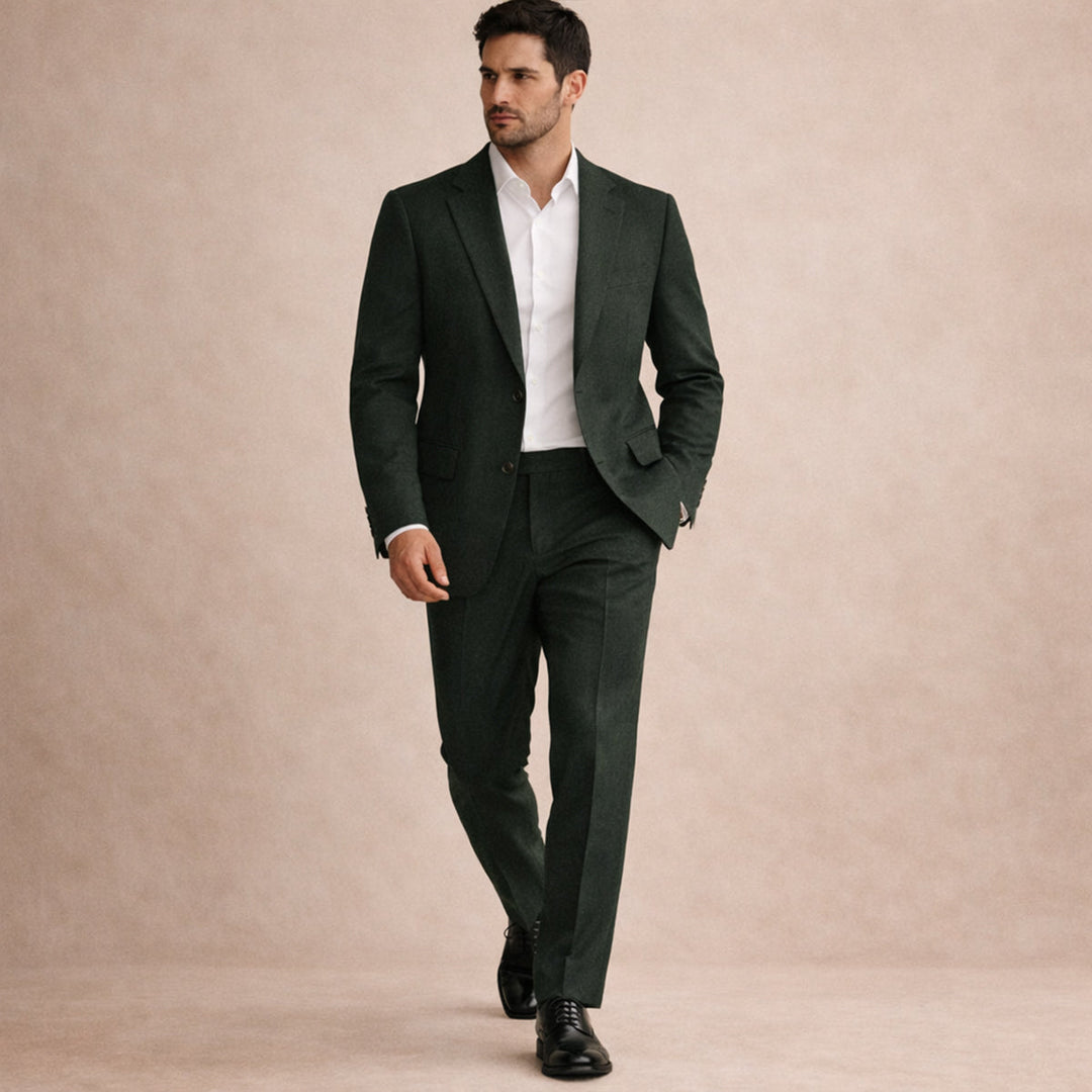 The Pinebrook Ridge Men’s Luxury Linen Wedding Suit – 2 Piece Single Breasted Set