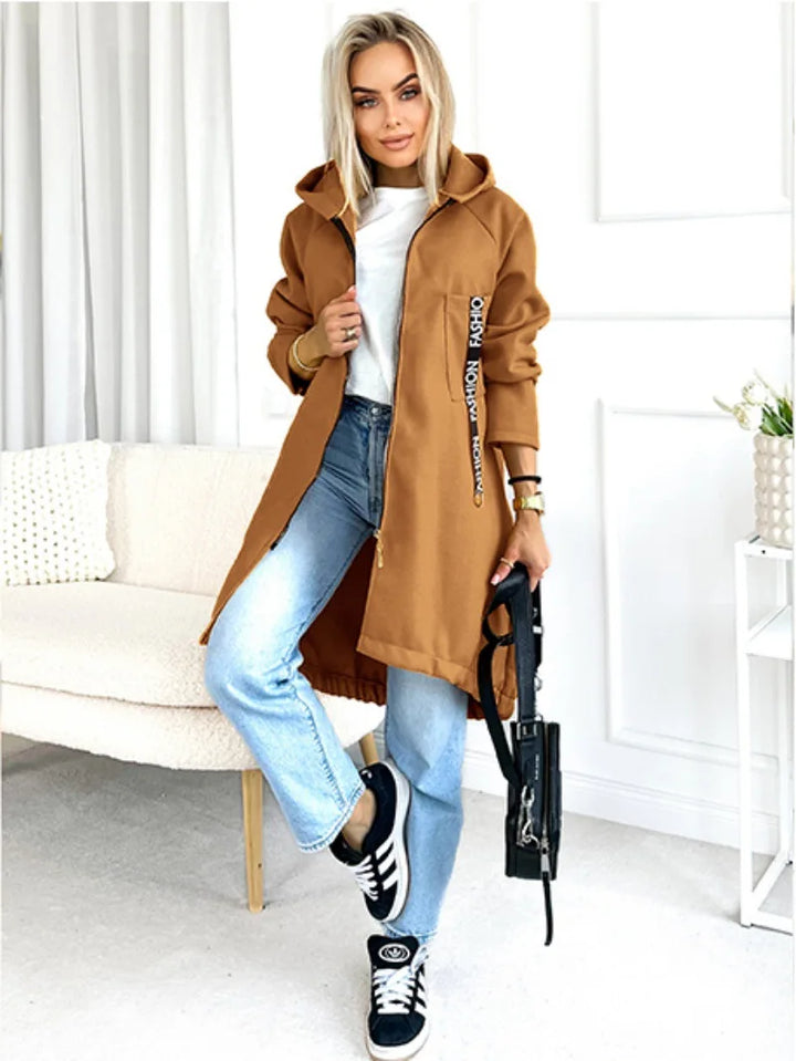 Women's Hooded Fleece Zip Coat, Extra Long