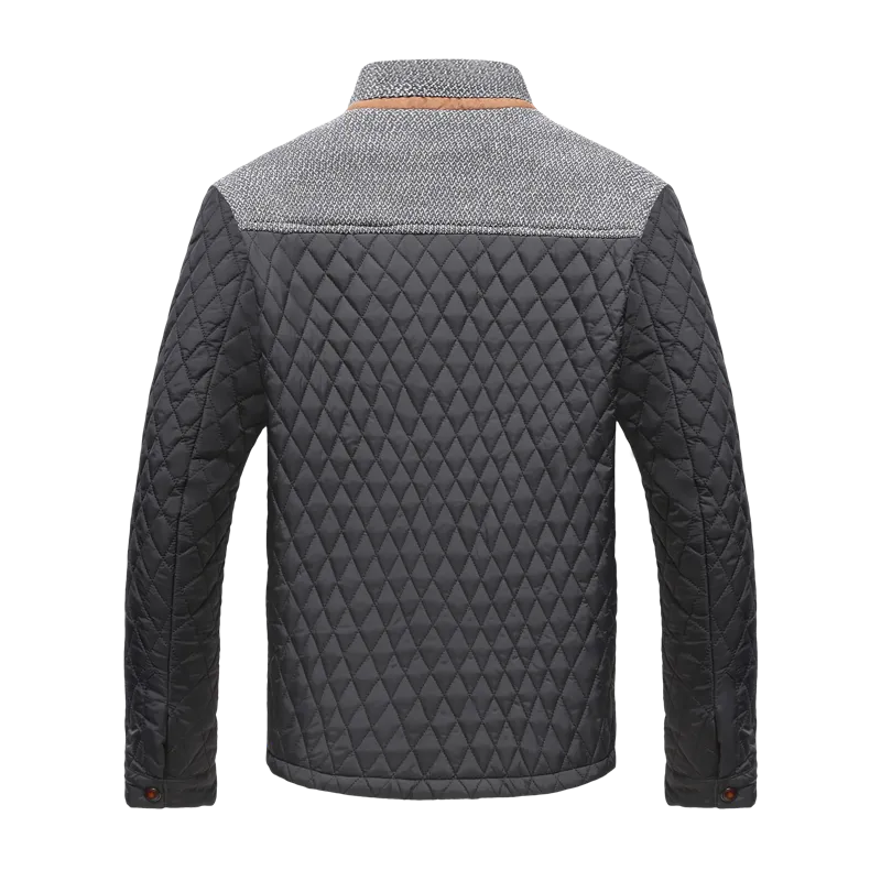 Men's Warm Diamond Pattern Windproof Jacket