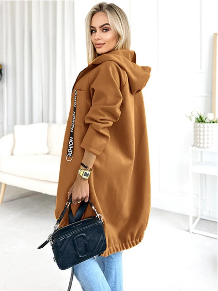 Women's Hooded Fleece Zip Coat, Extra Long