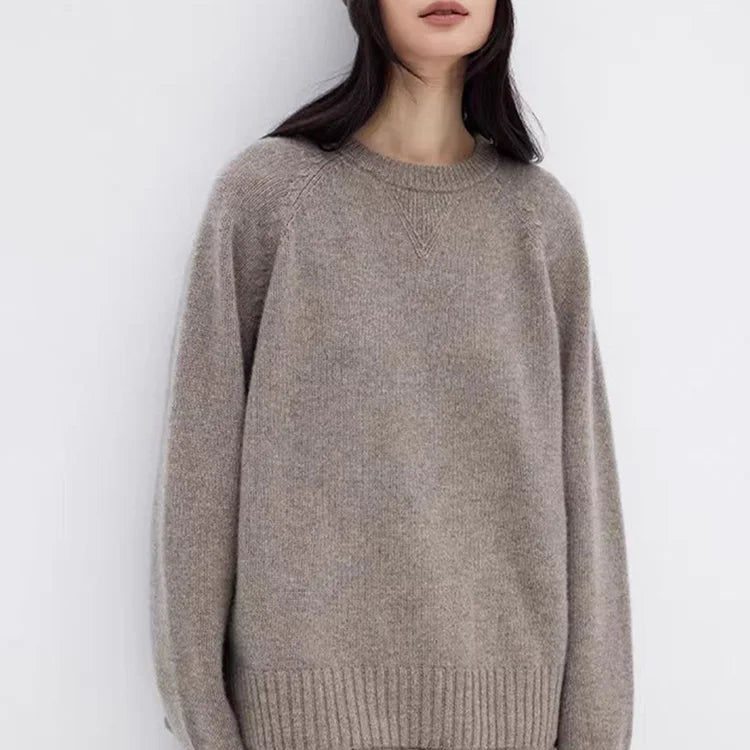 Women's Cashmere Round Neck Pullover Sweater