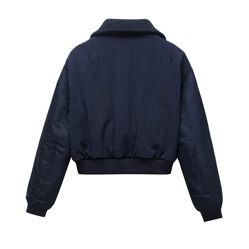 Women's Zip Up Cropped Bomber Jacket