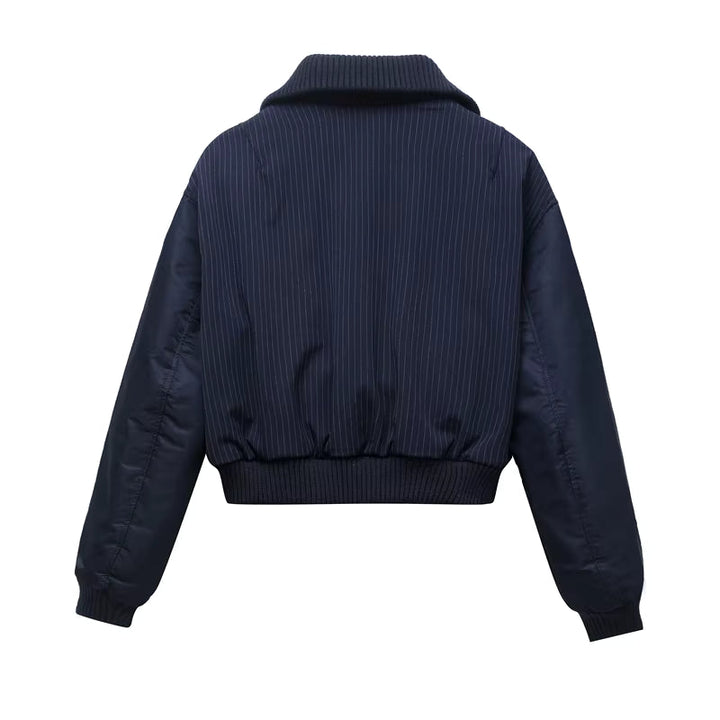 Women's Zip Up Cropped Bomber Jacket