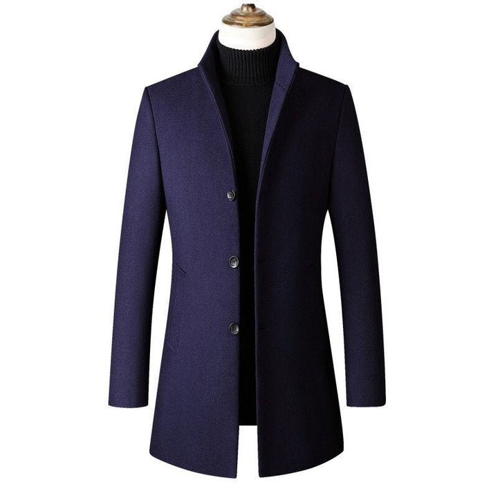 Men's Refined Single Breasted Wool Overcoat