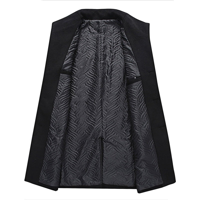 Men's Classic Wool Blend Long Trench Coat