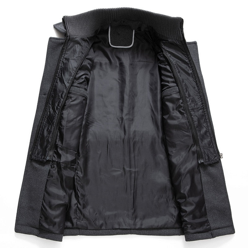 Men's Classic Double Collar Wool Pea Coat