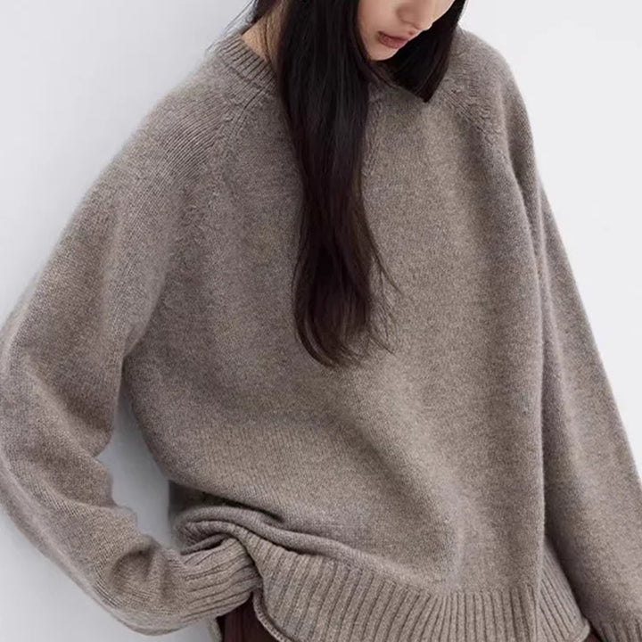 Women's Cashmere Round Neck Pullover Sweater