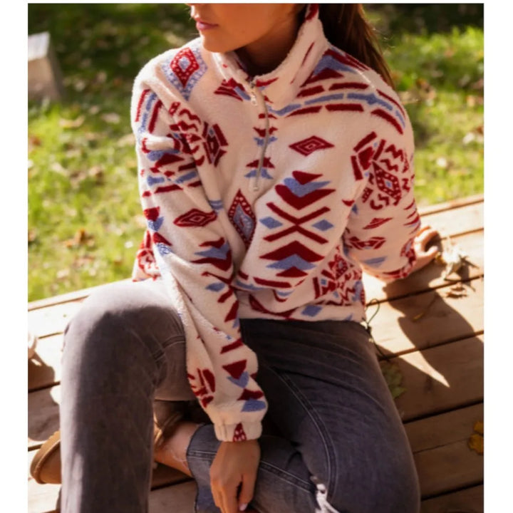 Women's Printed Fleece Pullover and Pants Set