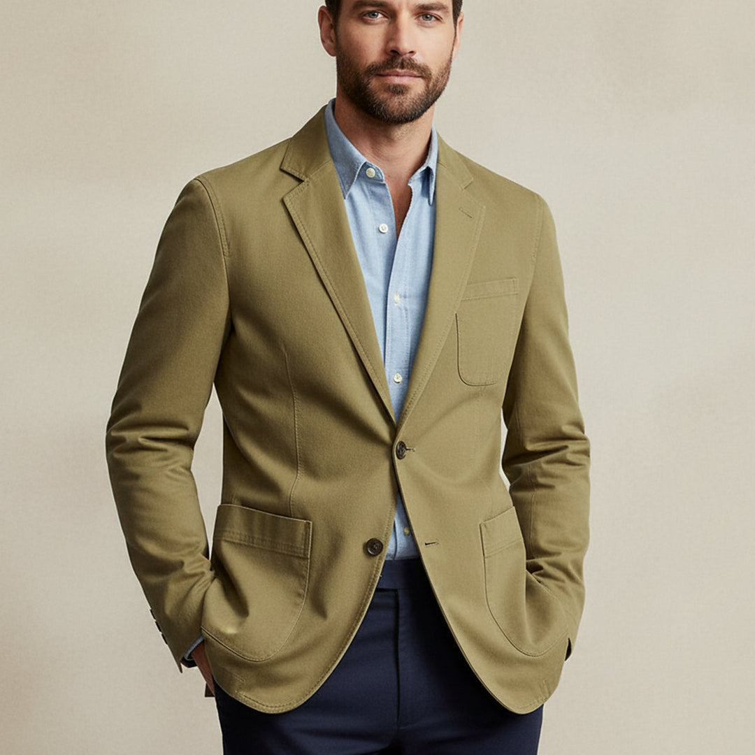 The Reykjavik Men’s Cotton Blazer Style Windbreaker with Pockets