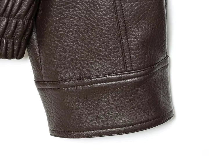Women's Oversized Fur Collar Jacket — Brown