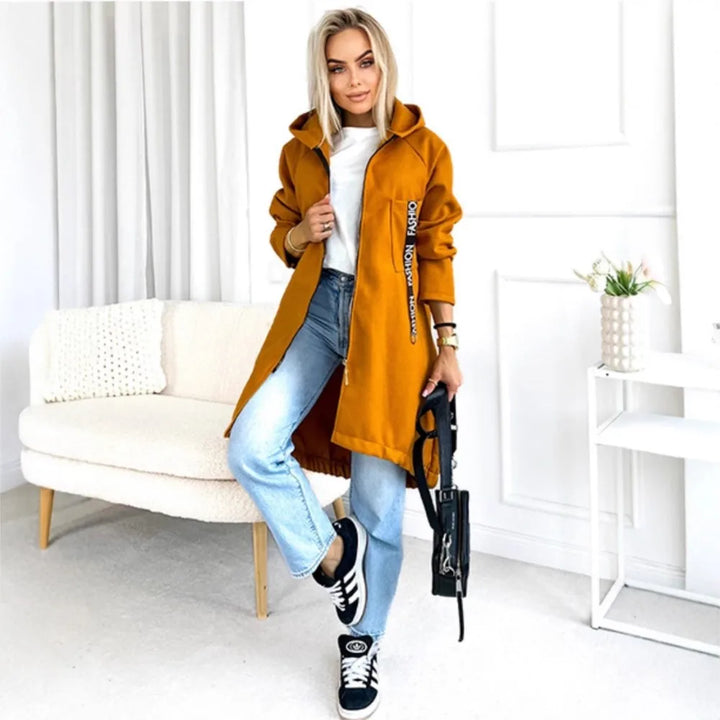 Women's Hooded Fleece Zip Coat, Extra Long