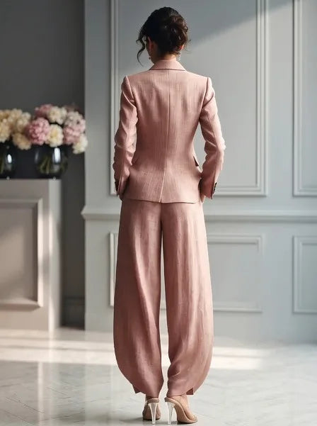 Women's Suit Shirt and Pants Two Piece Set
