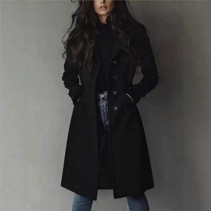 Women's Faux Suede Long Windbreaker Jacket