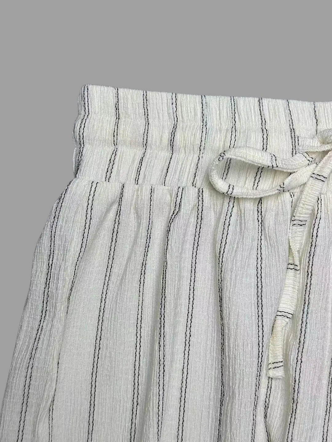 Women's Striped Wide Leg Pants with Belt