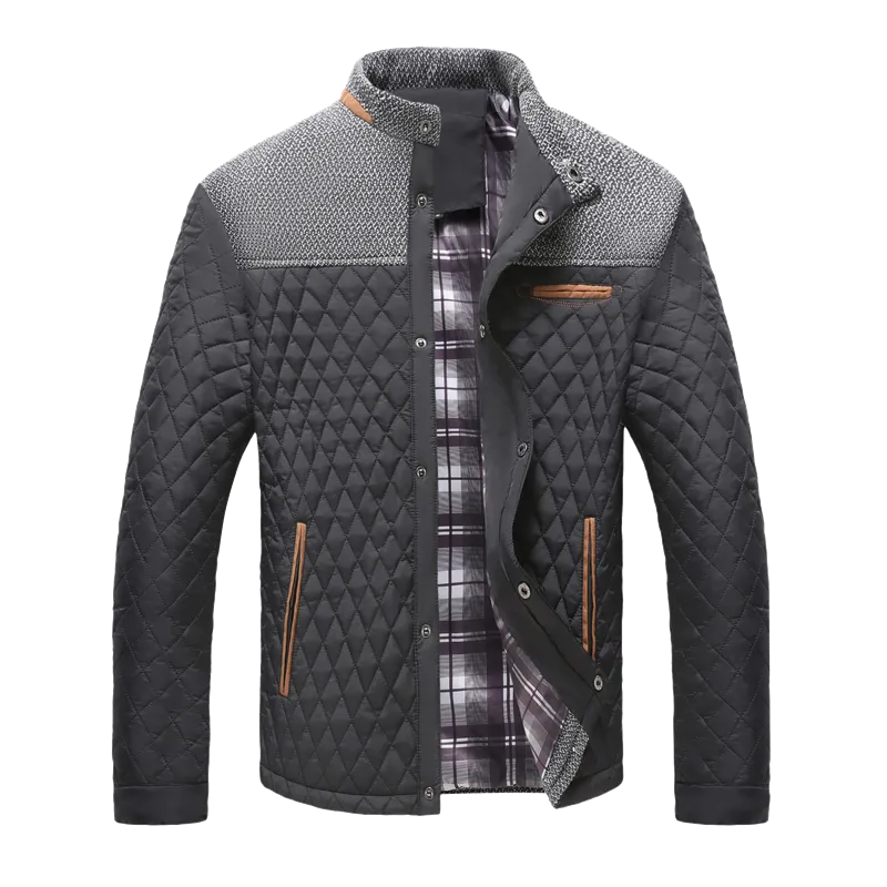 Men's Warm Diamond Pattern Windproof Jacket