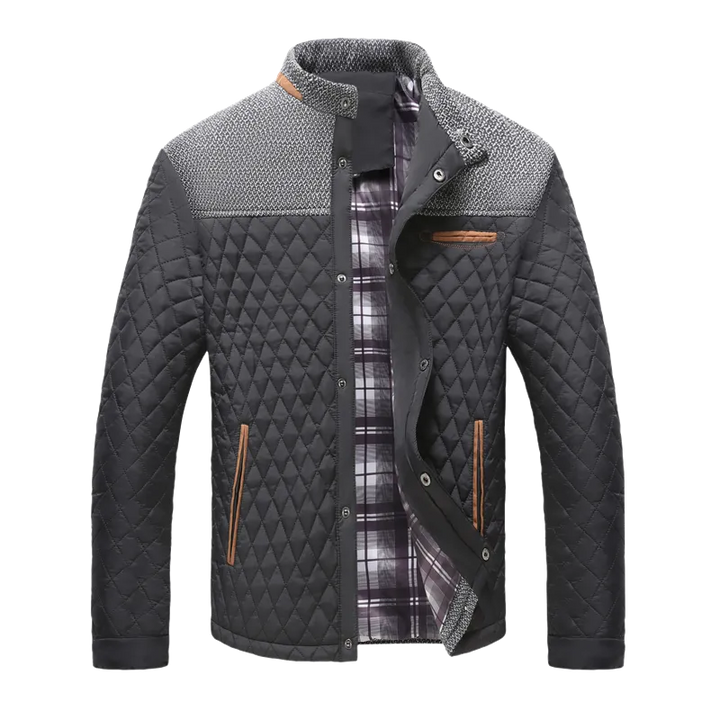 Men's Warm Diamond Pattern Windproof Jacket