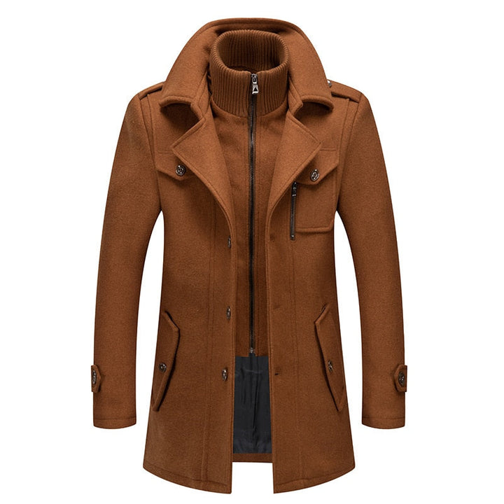 Men's Classic Double Collar Wool Pea Coat