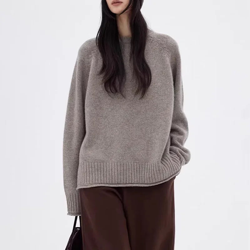Women's Cashmere Round Neck Pullover Sweater