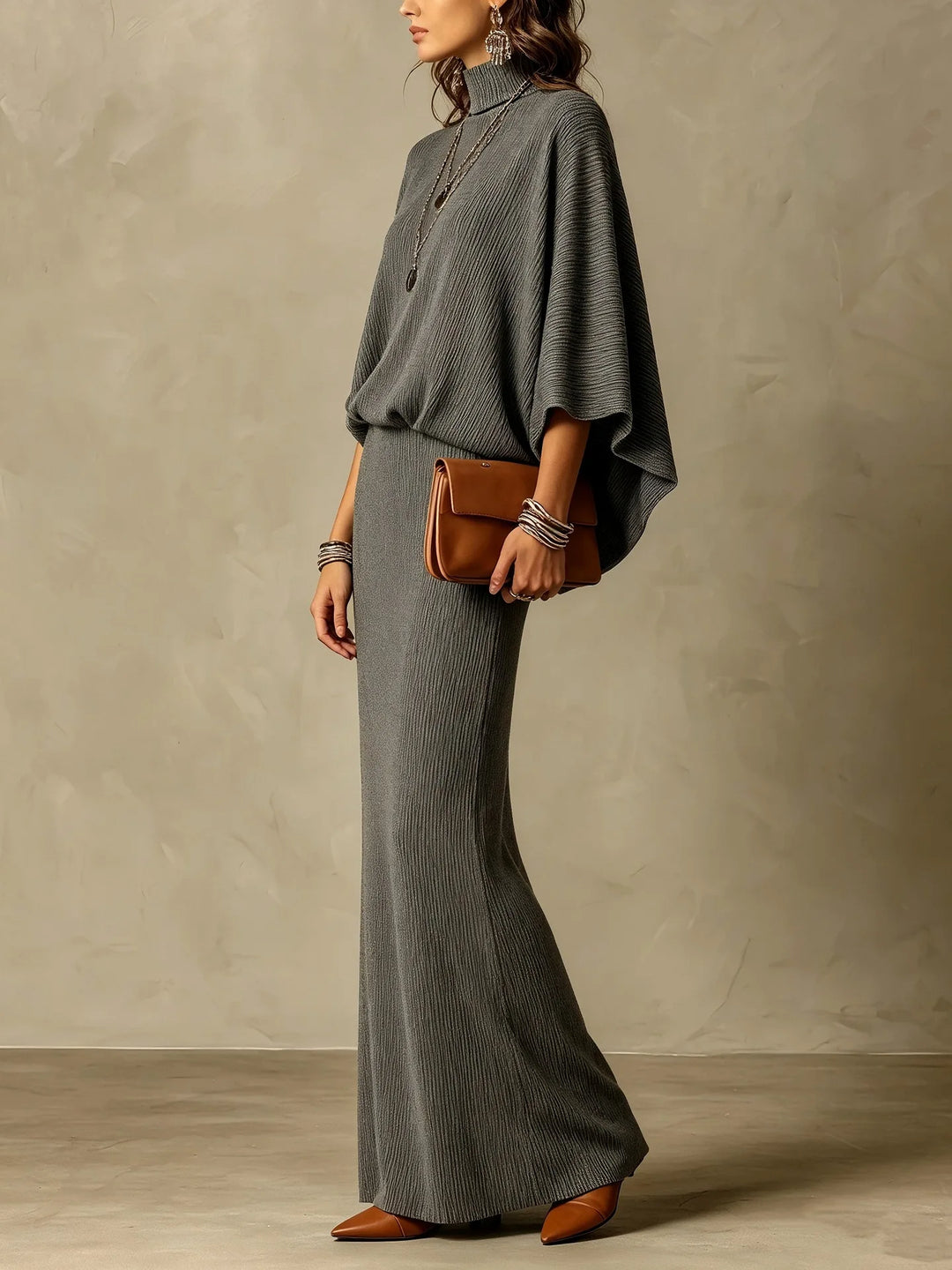 Women's Knit Top and Skirt Set, Ribbed