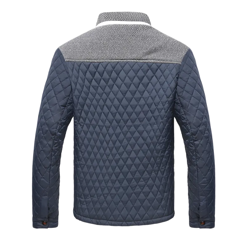 Men's Warm Diamond Pattern Windproof Jacket