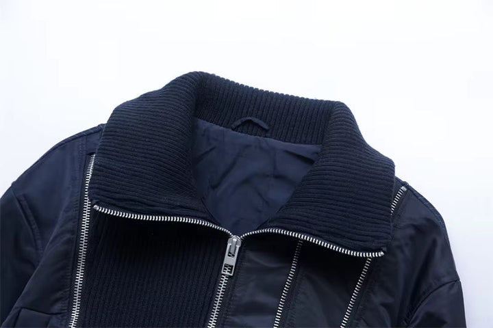 Women's Zip Up Cropped Bomber Jacket