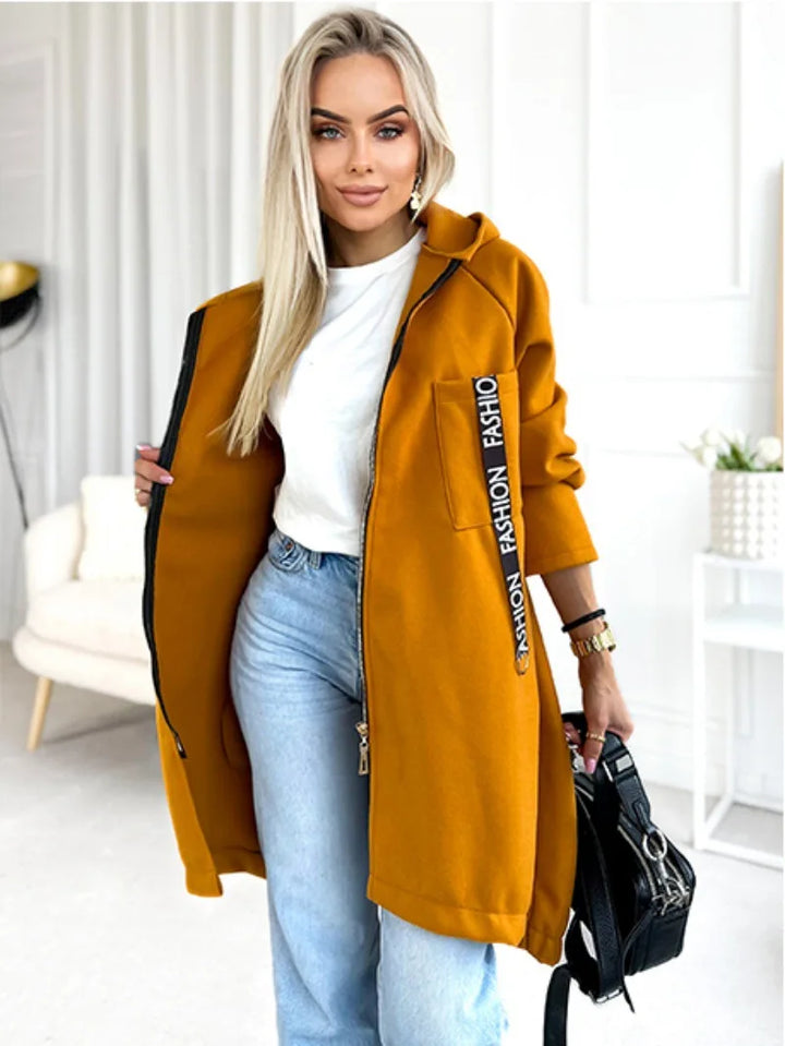 Women's Hooded Fleece Zip Coat, Extra Long