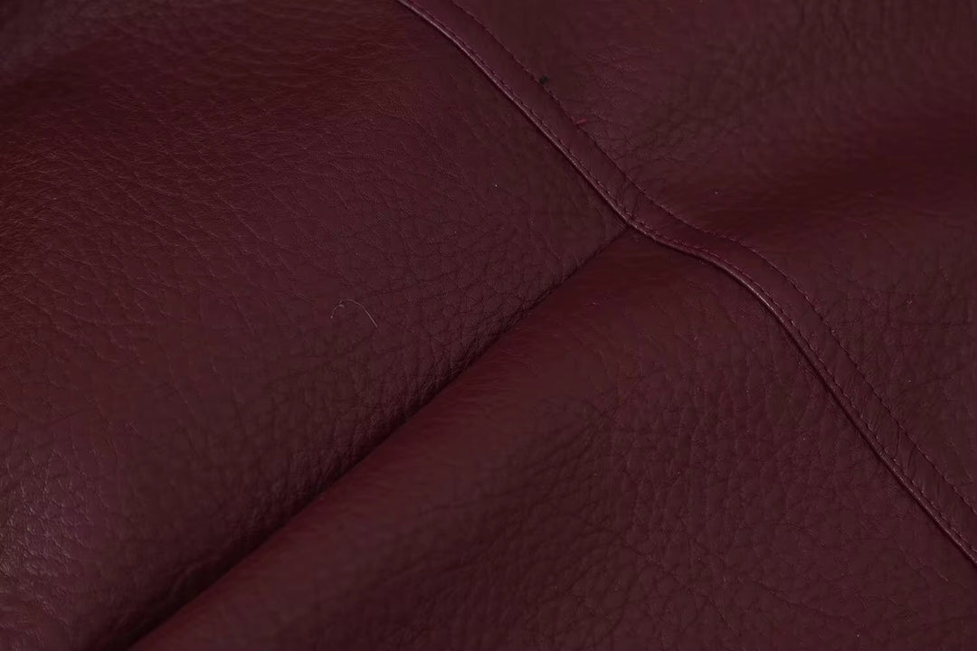 Women's Wine Red Faux Fur Collar Jacket