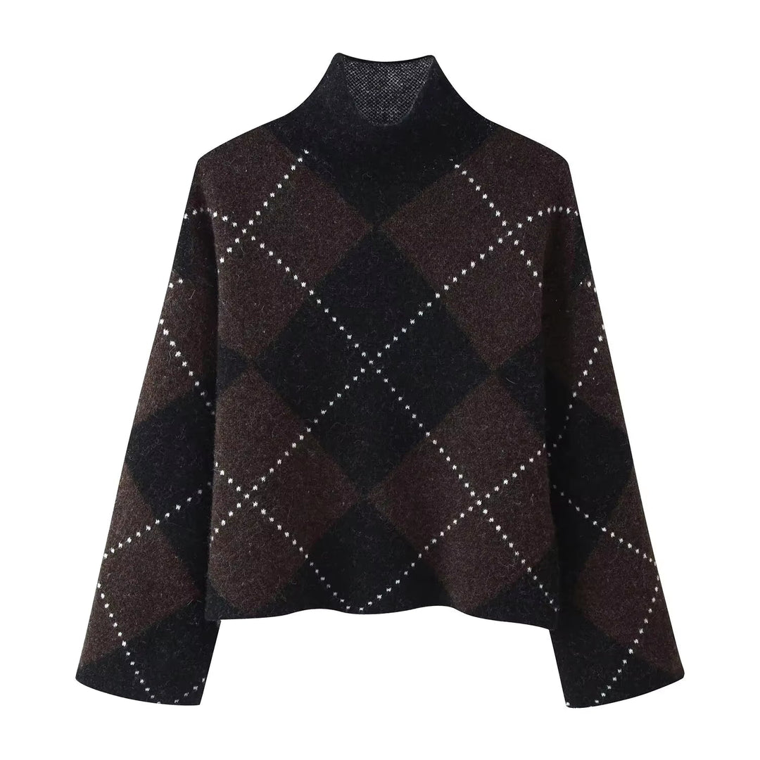 Women's Two Piece Knit Set in Diamond Pattern
