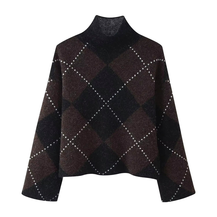 Women's Two Piece Knit Set in Diamond Pattern