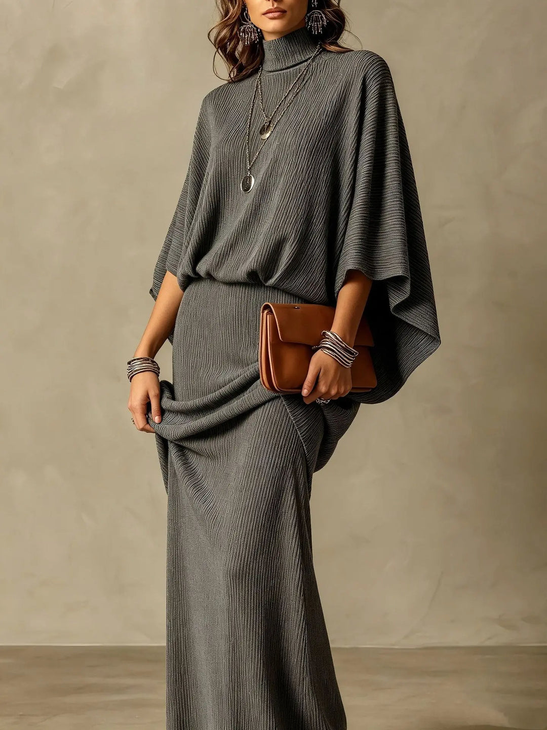 Women's Knit Top and Skirt Set, Ribbed