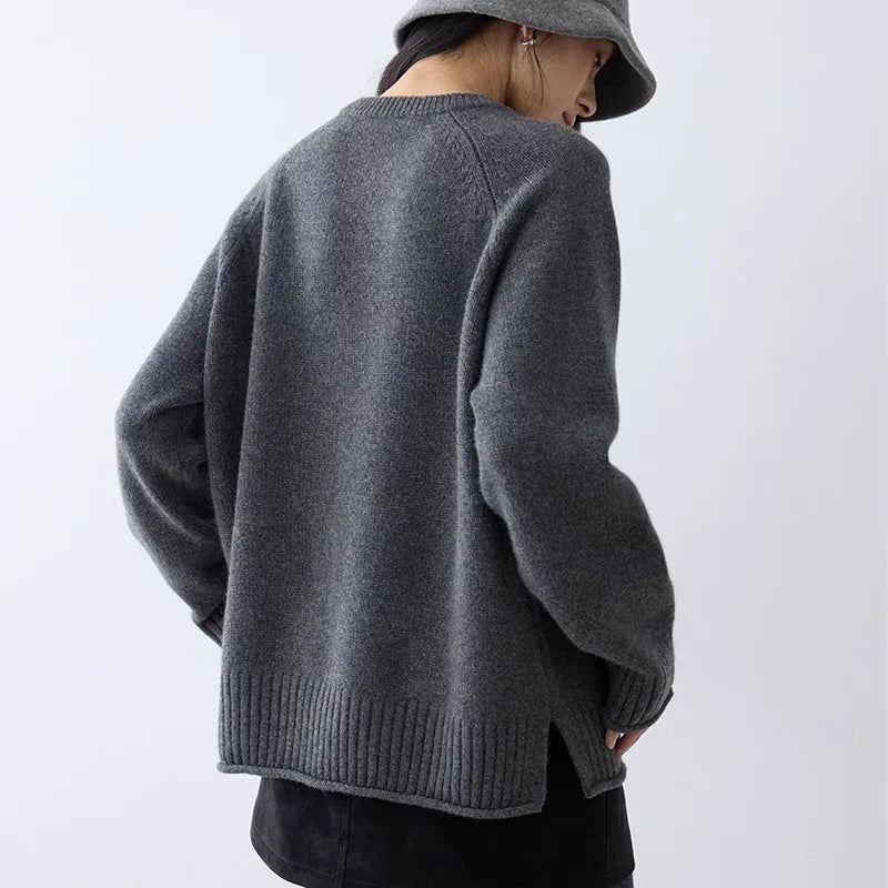 Women's Cashmere Round Neck Pullover Sweater