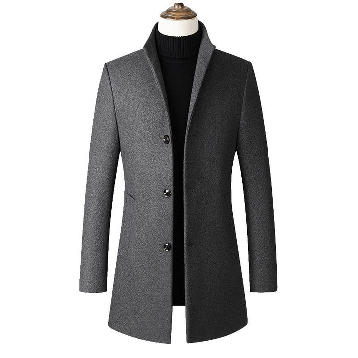 Men's Refined Single Breasted Wool Overcoat