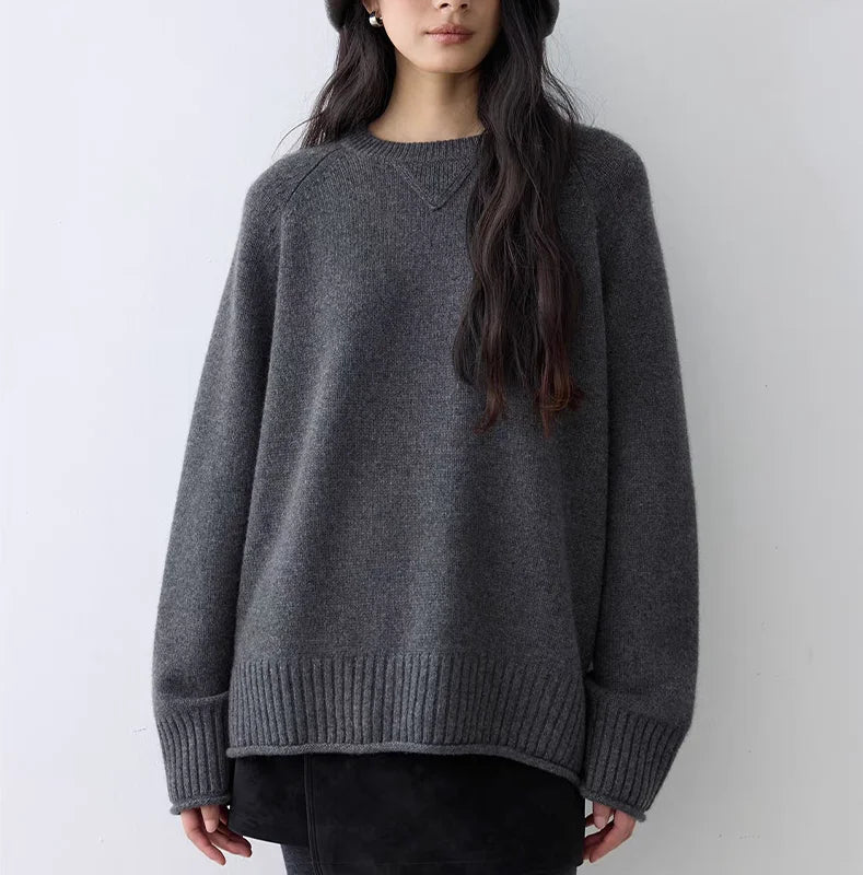 Women's Cashmere Round Neck Pullover Sweater