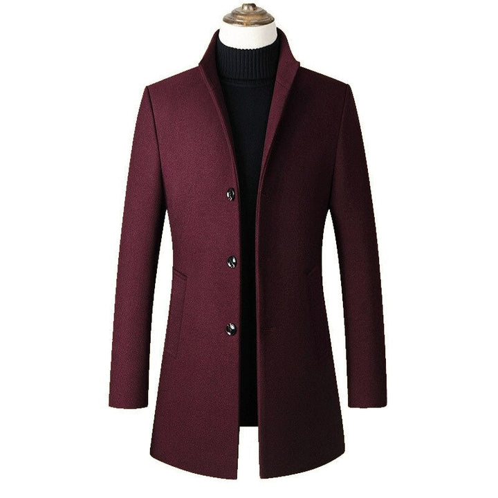 Men's Refined Single Breasted Wool Overcoat