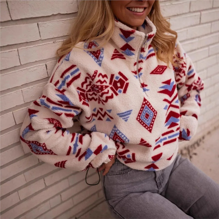 Women's Printed Fleece Pullover and Pants Set