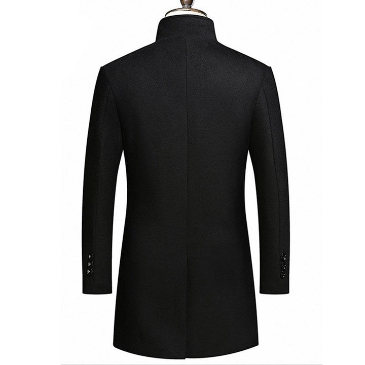 Men's Classic Wool Blend Long Trench Coat