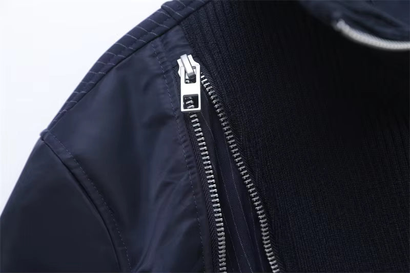 Women's Zip Up Cropped Bomber Jacket