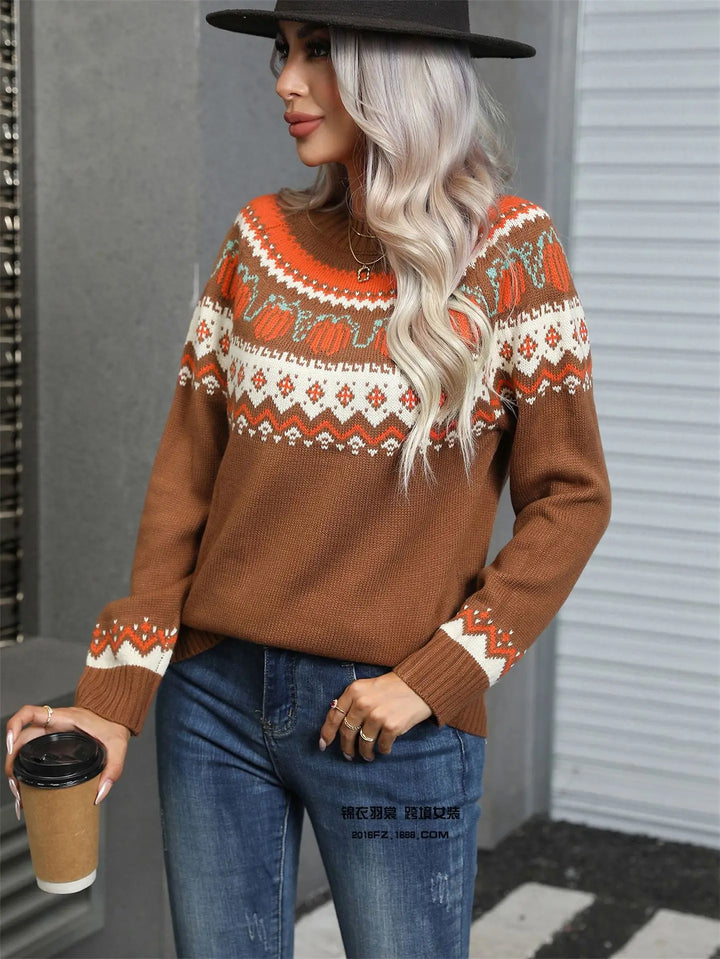 Women's Crew Neck Loose Knit Sweater