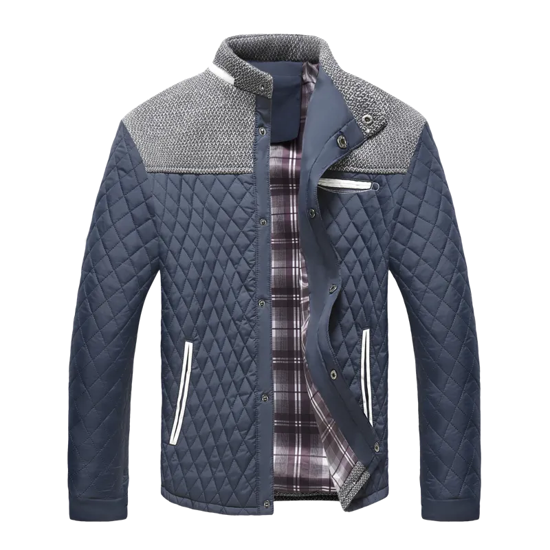 Men's Warm Diamond Pattern Windproof Jacket