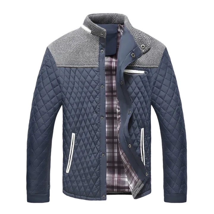 Men's Warm Diamond Pattern Windproof Jacket