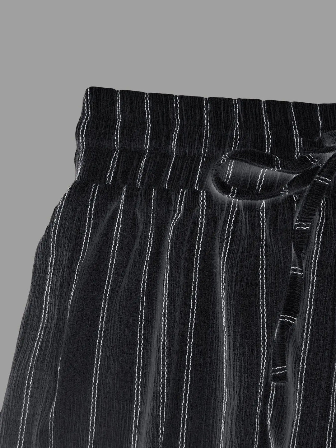 Women's Striped Wide Leg Pants with Belt