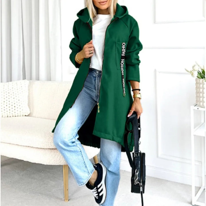 Women's Hooded Fleece Zip Coat, Extra Long