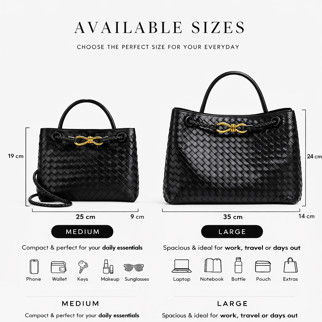 Elegant Woven Tote Bag – Soft Vegan Leather Shoulder Bag