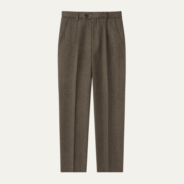 The Subiaco Men’s Business Tailored Herringbone Pleated Dress Pants