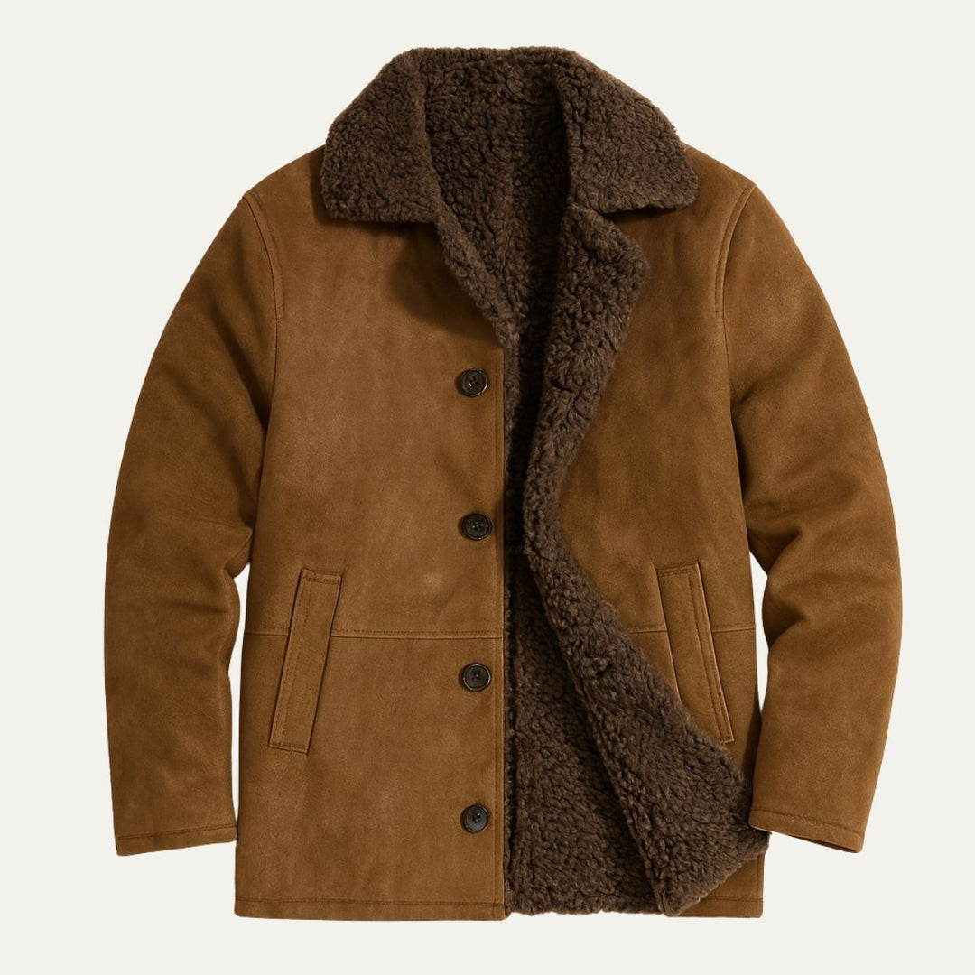 Men's Sherpa Lined Wool Overcoat